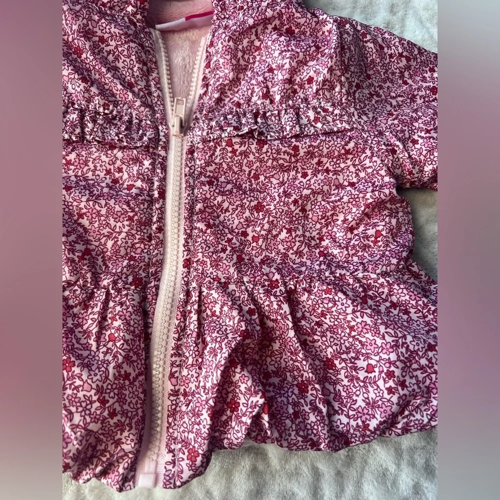 Penelope Mack Pink Floral Baby Winter Jacket with Hood | Size 12 month